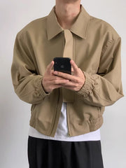 Stylish Beige Bomber Jacket for Men - Perfect for Casual and Outdoor Wear