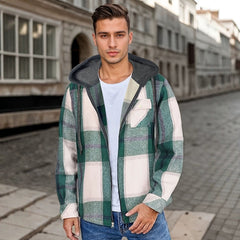 Stylish Plaid Hooded Jacket for Men - Perfect for Casual and Outdoor Adventures