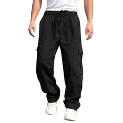 Men's Cargo Pants with Adjustable Drawstring and Multiple Pockets - Perfect for Casual Wear