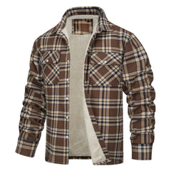 Plaid Fleece-Lined Jacket For Men - Warm And Stylish Winter Outerwear