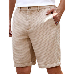 Men's Solid Waffle Plain Casual Shorts MTA0315D8X