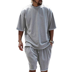 Men's Fashion Loose Short Sleeve T-shirt And Shorts Set 02514856Z