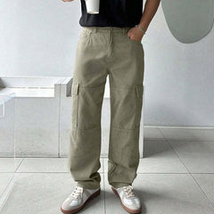Men's Cotton Vintage Washed Casual Cargo Pants MTA0393D6X