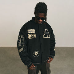 Embroidered Varsity Jacket for Men - Perfect for Casual and Sporty Looks