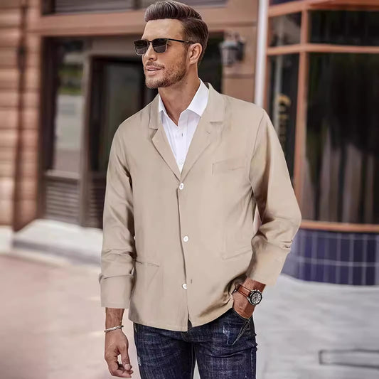 Stylish Beige Blazer for Men - Perfect for Casual and Formal Occasions