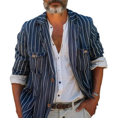 Striped Casual Blazer for Men - Stylish and Comfortable Jacket