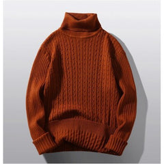 High Neck Ribbed Knit Sweater for Men - Stylish and Comfortable Winter Wear