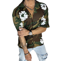 Men's Outdoor Camo Print Short Sleeve Shirt MTA3122C3X