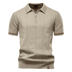 Men's Business Casual Woolen Polo Shirt Lapel Knitted Polo Shirt Short-sleeved