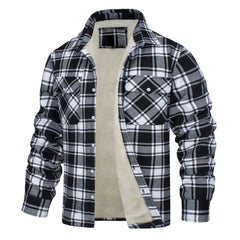 Plaid Fleece-Lined Jacket For Men - Warm And Stylish Winter Outerwear