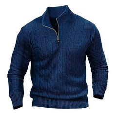 Men's Cable Knit Half-Zip Sweater - Stylish And Versatile For Everyday Wear
