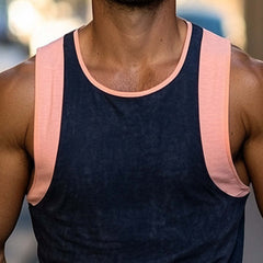 Men's Summer Basic Skin-Friendly Slim Color Matching Tank Top MTA2584C1U