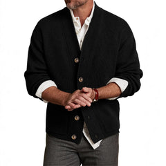 Men's Classic Black Cardigan Sweater - Stylish And Versatile For Everyday Wear