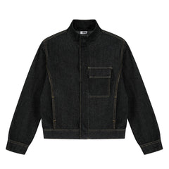 Stylish Denim Jacket with Unique Pocket Design for Men