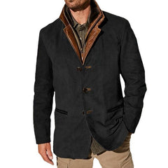 Stylish Brown Blazer with Detachable Collar for Men - Perfect for Casual and Formal Occasions
