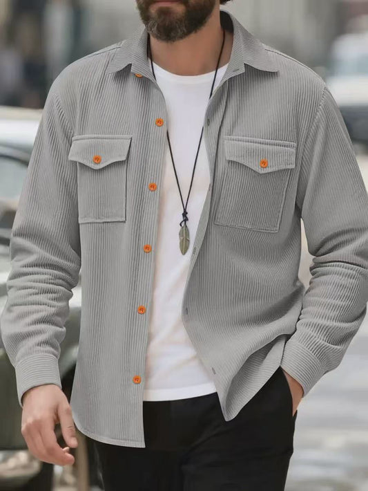 Stylish Corduroy Shirt Jacket for Men - Perfect for Casual and Outdoor Adventures