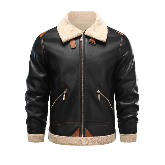 Warm and Stylish Aviator Jacket for Men - Perfect for Winter Outdoors