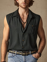 Stylish Sleeveless Button-Up Shirt for Men - Perfect for Casual Summer Outfits