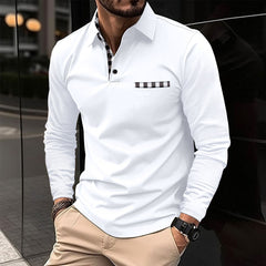 Men's Casual Long Sleeve Polo Shirt - Stylish And Comfortable For Everyday Wear