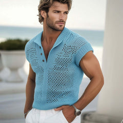 Men's Summer Fashion Knitted Mesh Breathable T-shirt MTA0297D9U