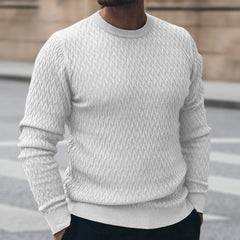 Stylish Textured Crew Neck Sweater For Men - Perfect For Casual And Formal Occasions