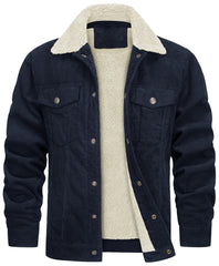 Cozy Corduroy Jacket with Faux Fur Lining - Perfect for Cold Weather