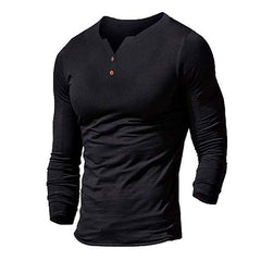 Men's Solid Color Long Sleeve T-shirt 94029701W