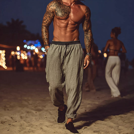 Casual Grey Harem Pants for Summer Nights