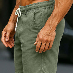 Men's Light Army Green Solid Color Breathable Casual Shorts 15737769P