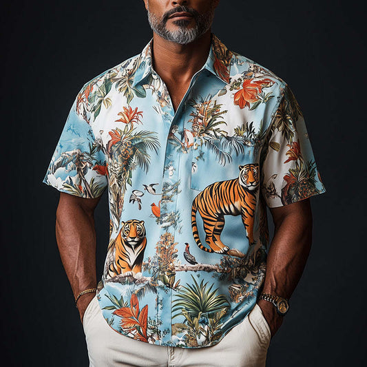 Men's Spring Fashion Printed Short Sleeve Shirt MTA2693C9P