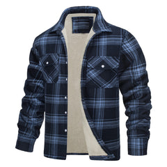 Plaid Fleece-Lined Jacket For Men - Warm And Stylish Winter Outerwear