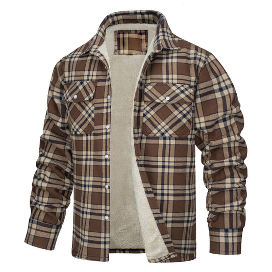 Plaid Fleece-Lined Jacket For Men - Warm And Stylish Winter Outerwear