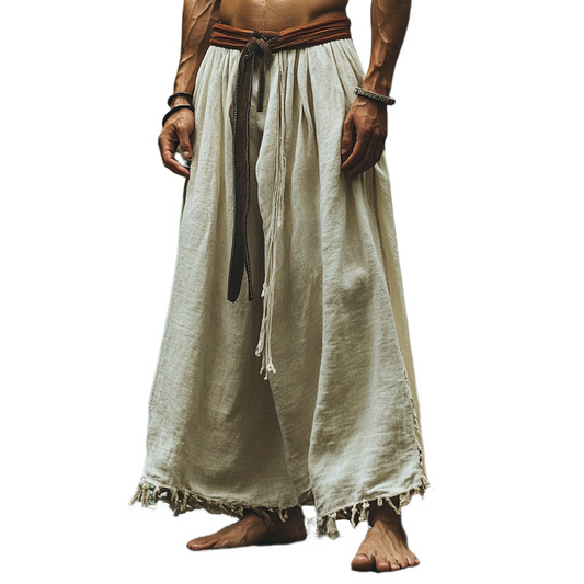 Men's Straight Loose Cotton And Linen Casual Pants 40148191U