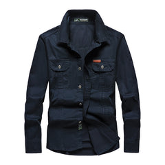 Men's Casual Outdoor Long Sleeve Shirt with Functional Pockets