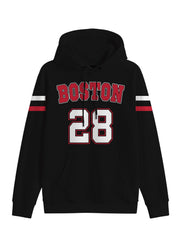 Boston 28 Hoodie - Black With Red And White Stripes