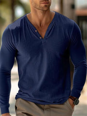 Men's Stylish Long Sleeve Henley Shirts - Perfect For Casual And Everyday Wear