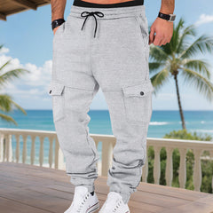 Men's Casual Cargo Jogger Pants With Adjustable Drawstring Waist
