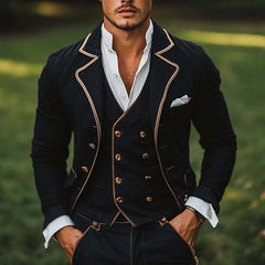 Men's Solid Color Single-Breasted Blazer MTA0371D7X