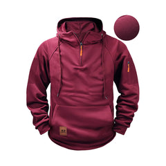 Men's Tactical Hoodie with Orange Zipper Pulls - Perfect for Outdoor Adventures