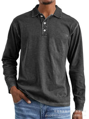 Stylish Long-Sleeve Polo Shirt for Men - Perfect for Casual and Semi-Formal Occasions