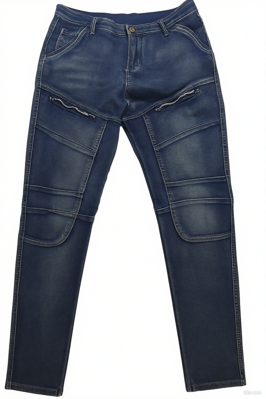 Men's Dark Blue Denim Stretch Jeans 32517765U