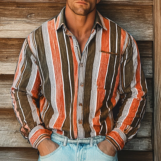 Casual Striped Shirt with Relaxed Fit