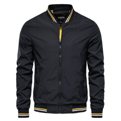 Men's Stylish Bomber Jacket with Contrast Trim for Casual Wear
