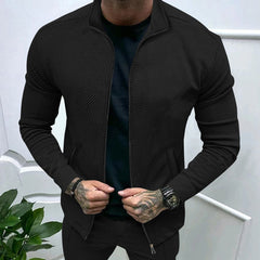 Stylish Men's Zip-Up Jacket with Textured Design for Modern Fashionistas