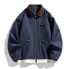 Olive Green Bomber Jacket with Contrast Collar - Perfect for Casual and Streetwear Styles