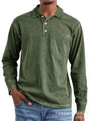 Stylish Long-Sleeve Polo Shirt for Men - Perfect for Casual and Semi-Formal Occasions