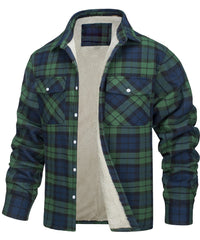 Plaid Fleece-Lined Jacket for Men - Warm and Stylish Winter Outerwear