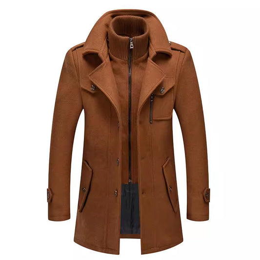 Men's Stylish Black Trench Coat - Perfect for Modern Gentlemen