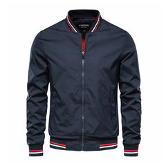 Men's Stylish Bomber Jacket with Contrast Trim for Casual Wear