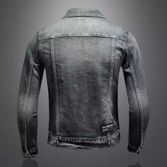 Stylish Men's Denim Jacket with Unique Embroidery - Perfect for Casual and Trendy Looks
